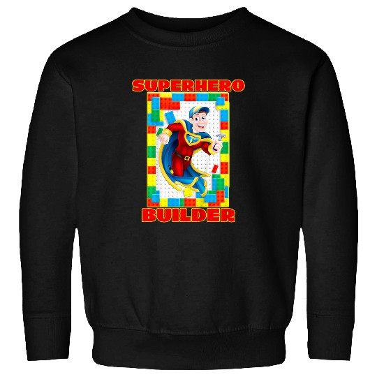 Kids Cool Superhero Master Builder Building Blocks Sweatshirts