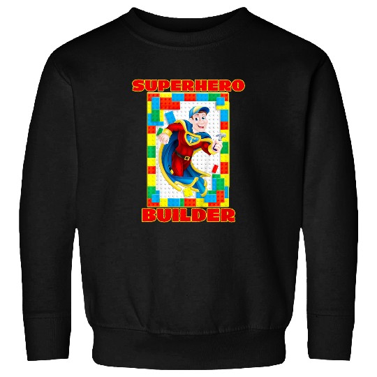 Kids Cool Superhero Master Builder Building Blocks Sweatshirts