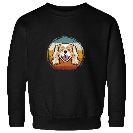 Cavalier Pet Smiling Cavalier King Charles Spaniel Retro 2 Sweatshirts