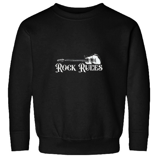 Funny Guitar Vintage Retro 80s Music Guitar Rock Rules Sweatshirts