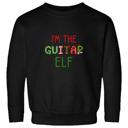 Funny Guitar elf funny matching family christmas men women music Sweatshirts