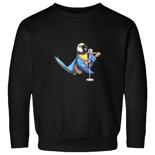 Funny Guitar Blue and Yellow Macaw Parrot Singing Guitar Player Musician 21 Sweatshirts
