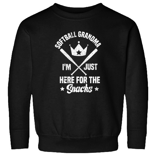 Sport Baseball Softball Grandma Im Just Here for the snacks Baseball Cute Sweatshirts