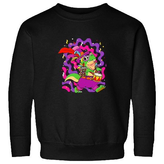 Funny Drummer Play carnivals Fancy Dress Colourful Drum Dinosaur Sweatshirts