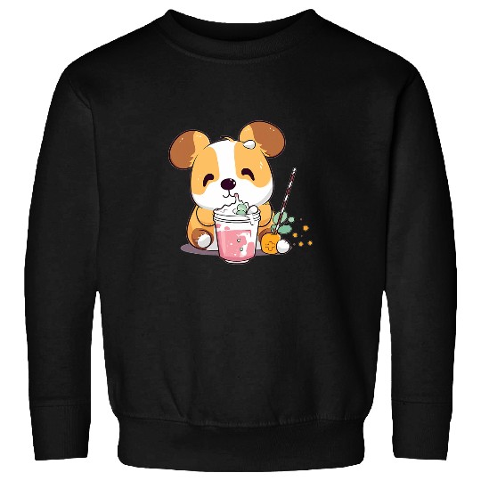 Corgi Pet Boba Milk Tea Corgi Bobas Welsh Dog Puppy Bubble Tea Kawaii 3 Sweatshirts