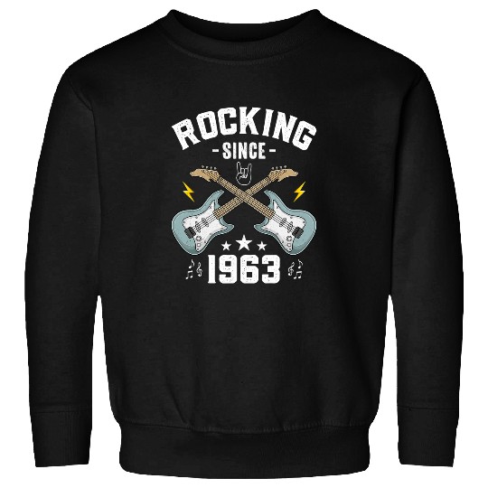 Funny Guitar Rocking Since 1963 vintages Rock Music Guitar 60th Birthday Guitarist Sweatshirts