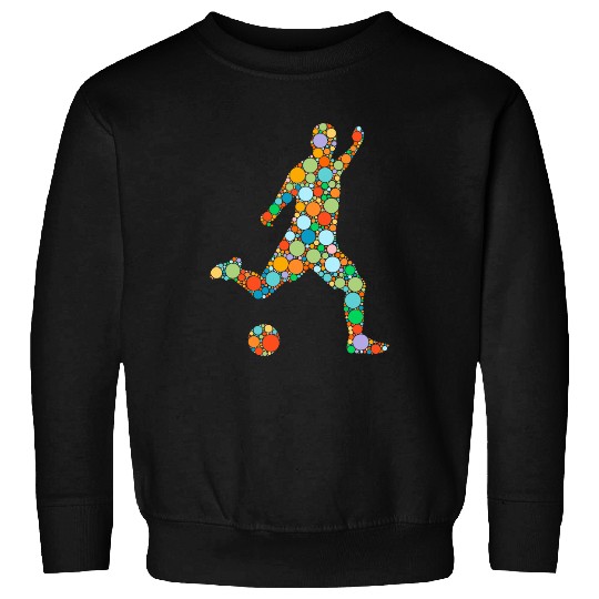 Sport Soccer Retro Soccer Player Ball With Polka Dots Happy Dot Day Boy Sweatshirts