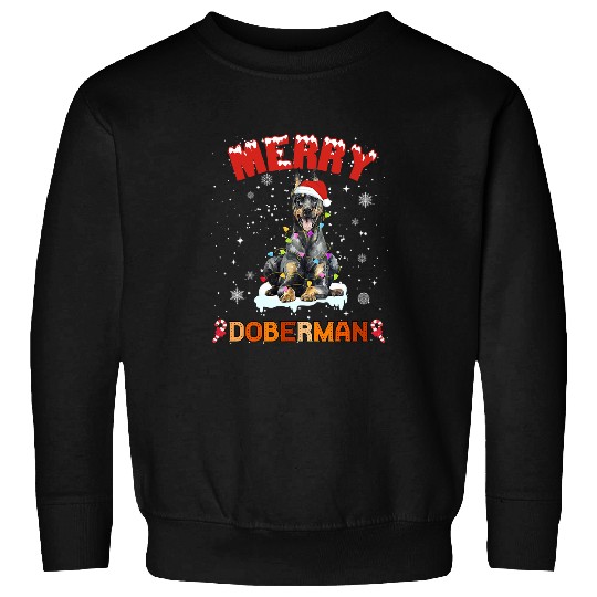 Doberman Pet Merry Doberman Christmas Santa Hat Dog xmass Men Women Kids 75 Sweatshirts