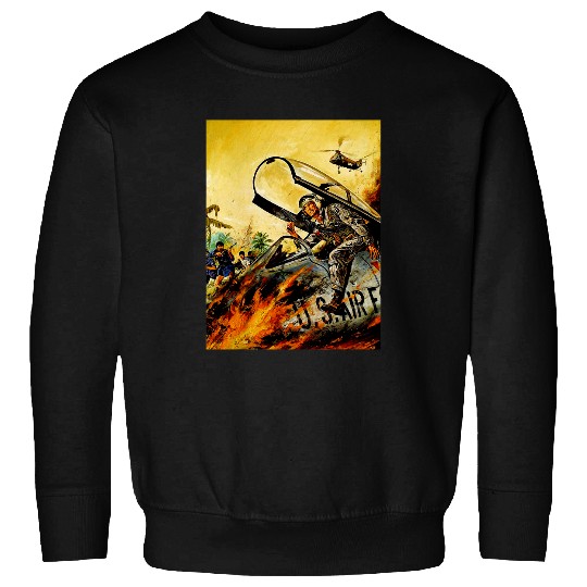 USA Fighter Jet Battle Scene Military Fighter Pilot Sweatshirts