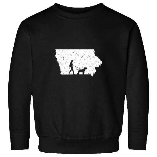Bull Terrier Pet Walking Iowa Sweatshirts