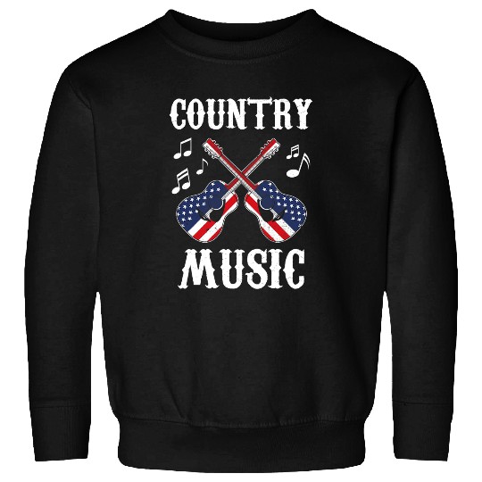 Funny Guitar His and Her Clothings Vintage Guitar US Flag Country Guitarist Sweatshirts