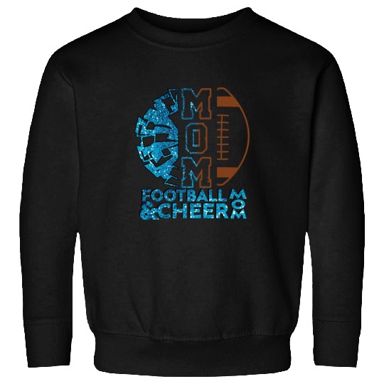 Sport American Football Cheer Football Cheerleading Mom Of Both Messy Bun Bleached Sweatshirts