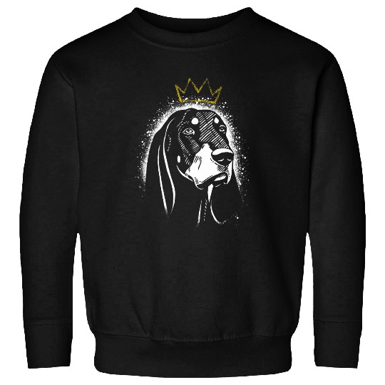 Coonhound Pet Black and Tan Coonhound with Crown Sweatshirts
