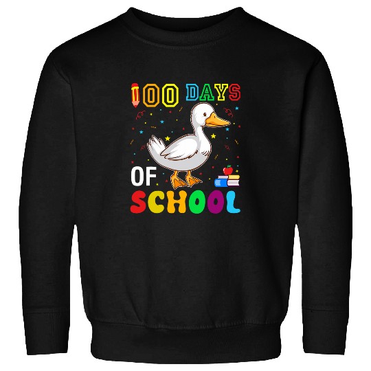 Funny Duck Lover Boys Girls 100 Days of School Sweatshirts
