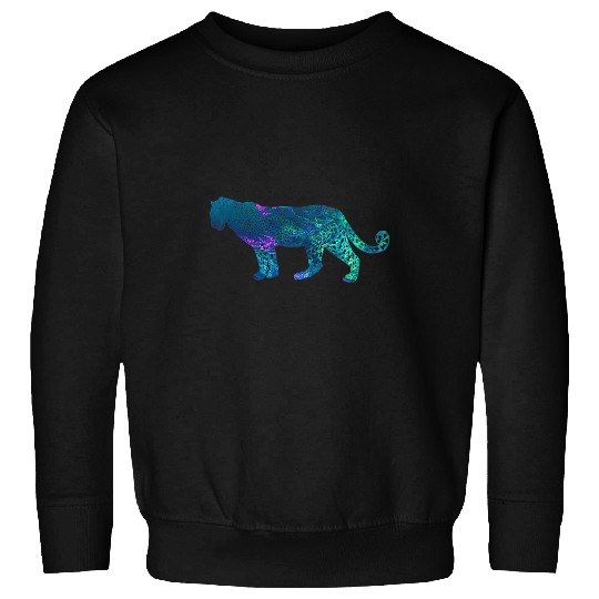Funny Violin Cheetah Gift Violin Lover Cyan Blue Violet teal Cheetah For Animals Lover Sweatshirts
