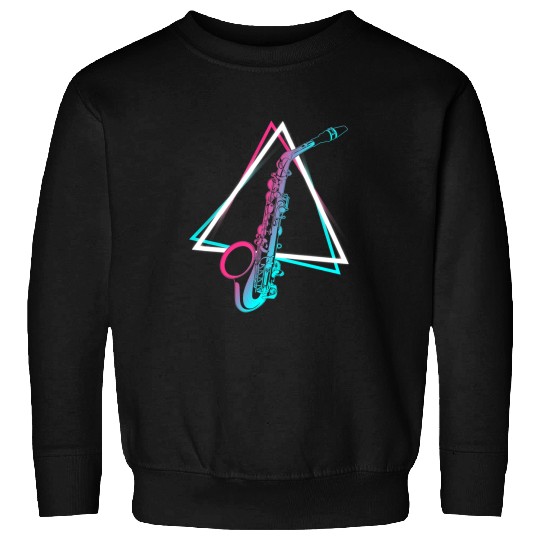 Funny Saxophone Musician Jazz Music Saxophonist 90s Vaporwave Saxophone Sweatshirts