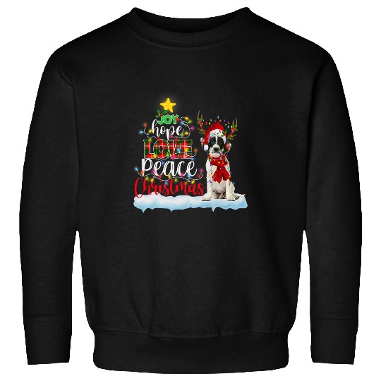 English Springer Spaniel Pet Santa Hat Christmas Light Sweatshirts
