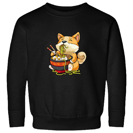 Corgi Pet CorgiDog Eating Bowl of Ramen Pho Noodle Soup Japan Kawaii Sweatshirts