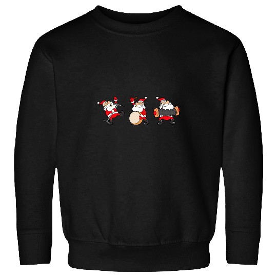 Funny Drummer Microphone Drum Accordion Christmas xmass Santa Claus Sweatshirts