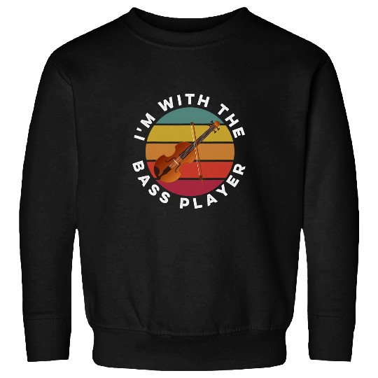 Funny Guitar Im With The Bass Player Guitarist Novelty Music Guitar Band Guitarist Sweatshirts