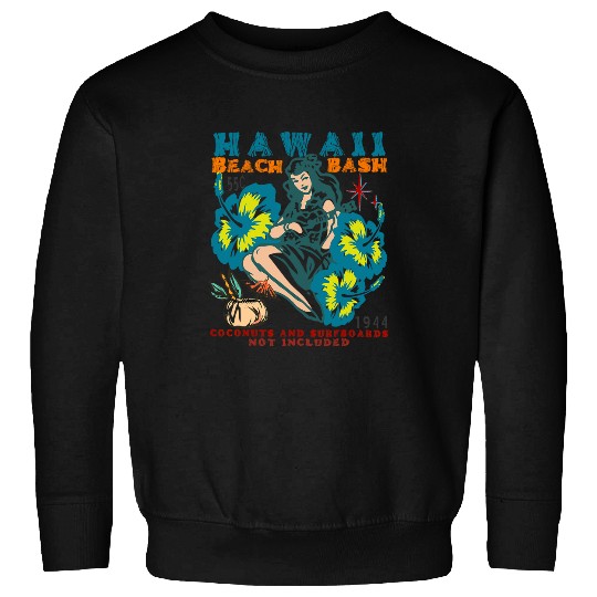 Funny Ukulele Surf Life HAWAII BEACH BASH UKULELE GIRL LUAU RETRO SURFING VINTAGE Sweatshirts