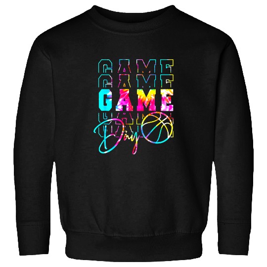 Funny Basketball Tie Dye Game Day Basketball Mirror Basketball Mom Game Day Sweatshirts