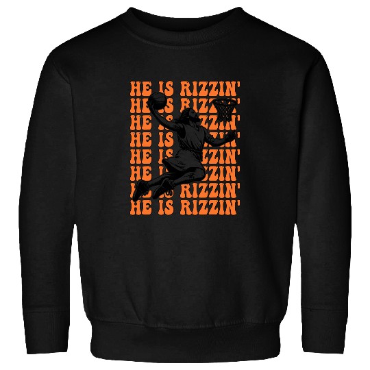 Sport Basketball He is Risen Funny Easter Jesus Playing Basketball Men Sweatshirts