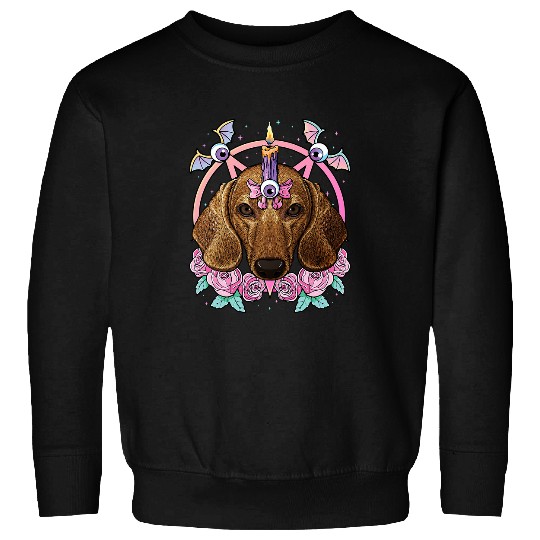 Dachshund Pet Pastel Goth Dachshund Pagan Creepy Menhera Dachshund Sweatshirts
