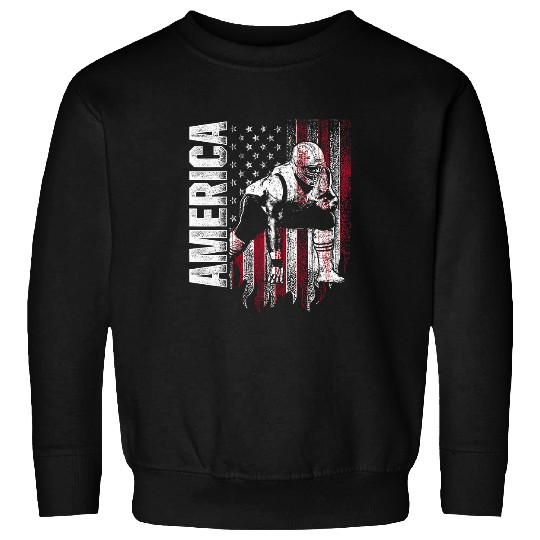 Sport American Football Lineman America Flag Offensive Defensive Player Sweatshirts