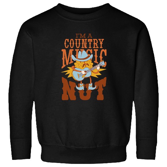 Funny Guitar Im A Country Music Nut Cowboy Guitar Western Walnut Guitarist Sweatshirts