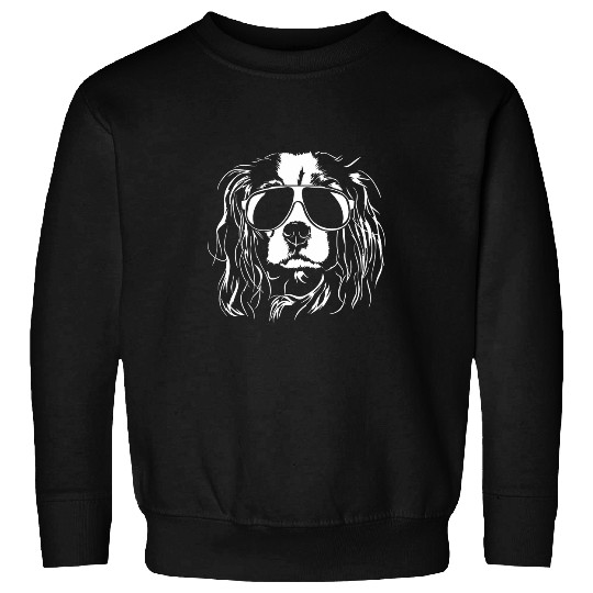 Cavalier Pet Funny Cavalier King Charles Spaniel sunglasses cool dog 2 Sweatshirts