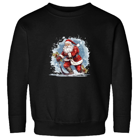 Sport Hockey Santa Claus Christmas Hockey Xmas Sweatshirts