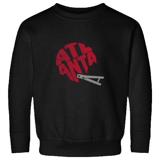 Sport American Football Atlanta Football Team Helmet Word Art Vintage Retro Fan Sweatshirts