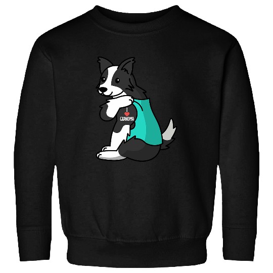 Border Collie Pet I Love Grandma Tattoo Border Collie Grandmother Sweatshirts