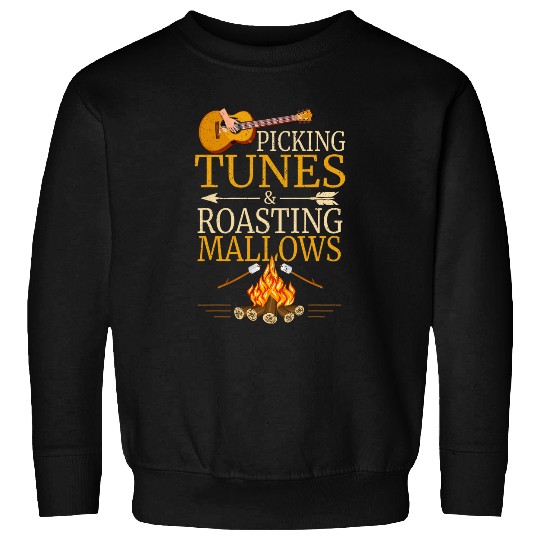 Funny Guitar Picking Tunes Roasting Mallows Classic Guitar Marshmallow Sweatshirts