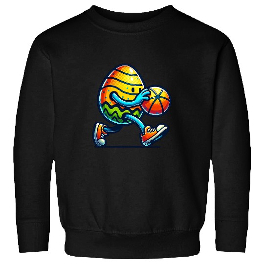 Sport Basketball Easter Egg Playing Basketball Sports Boys Men Kids Toddler 1 Sweatshirts