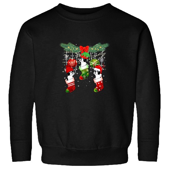 Boston Terrier Pet Santa ELF Reindeer Boston Terrier In Christmas Socks Dog 3 Sweatshirts