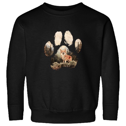 Corgi Pet Clear Red Corgi Mountain Paw Design Dog Mom Dad Sweatshirts