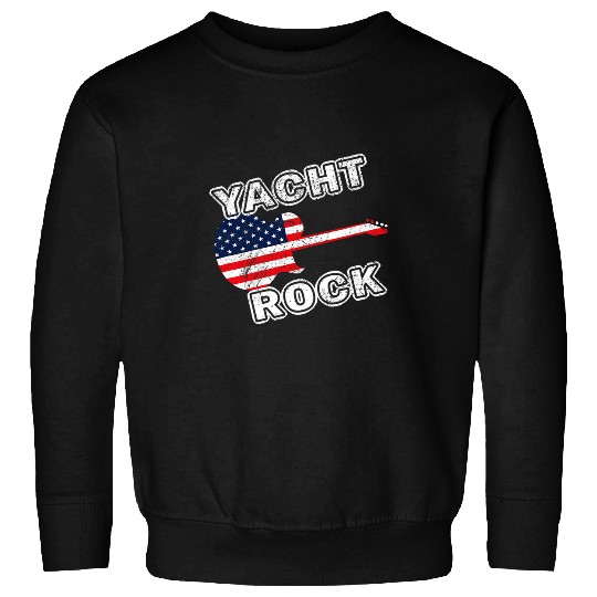 Funny Guitar Yacht Rock Tee Guitar Music Party Boat Drinking Fun Vintage Sweatshirts