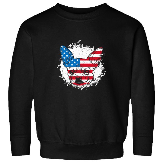 Chihuahua Pet Head American Flag Domestic Dogs Lover US Animal Sweatshirts