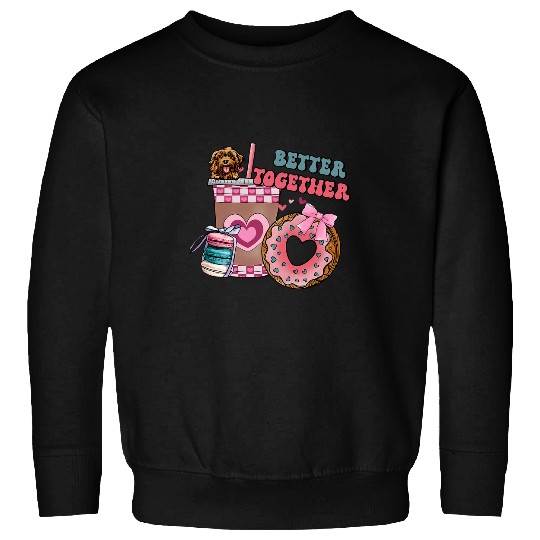 Cockapoo Pet Better Together Groovy Retro Valentines Day Sweatshirts