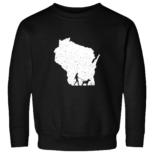 Bull Terrier Pet Walking Wisconsin Sweatshirts