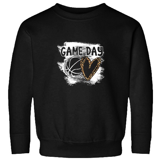 Funny Basketball Player Game Day Leopard Cheetah Basketball Fan Sweatshirts