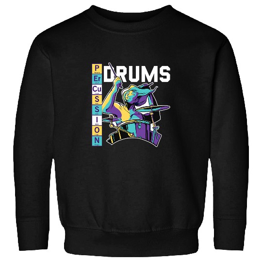 Funny Drummer Percussion Musician Scientific Music Drummer Periodic Table Sweatshirts