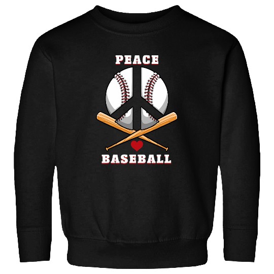 Sport Baseball Peace Love Baseball Player Softball Team 60s 70s Costume Sweatshirts