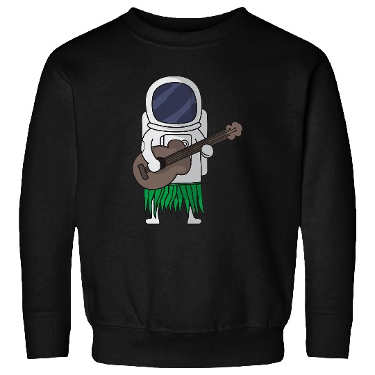 Funny Ukulele Astronauts Outer Space Ukulele Luau Cute Funny Hawaii Gift Sweatshirts