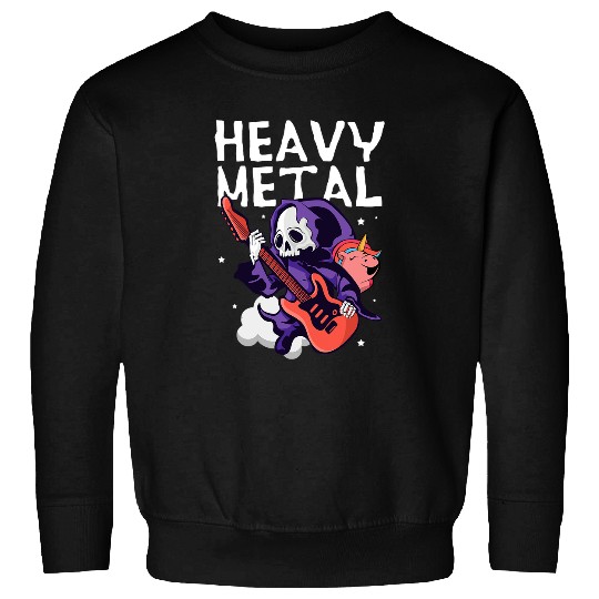 Funny Guitar Unicorns Heavy Metal Guitarist Skelet Sweatshirts