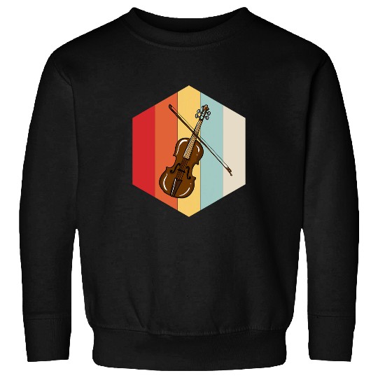 Funny Violin Retro Violin Lover Illustration for Violin Player Sweatshirts