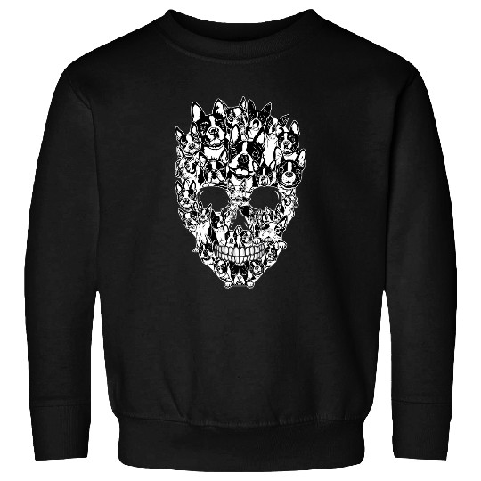 Boston Terrier Pet Skeletons Skulls Funny Boston Terrier Skull Dog Skeletons Halloween 3 Sweatshirts