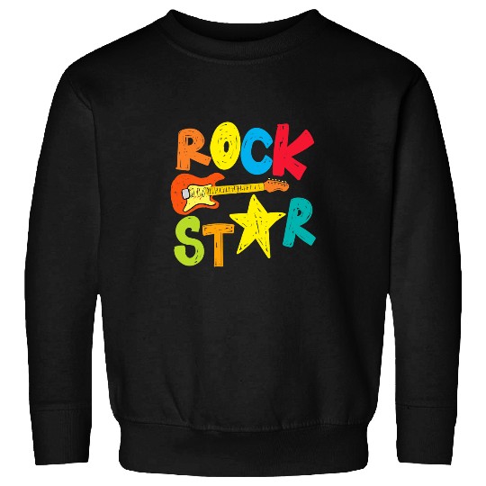 Funny Guitar Rock Star and Guitar Long Live Rock and Roll Guitarist Sweatshirts